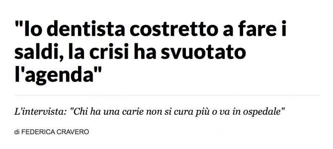 CRISI: CARI DENTISTI, CI STANNO PRENDENDO PER IL CULO!