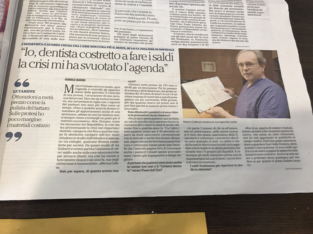 crisi - articolo dentista